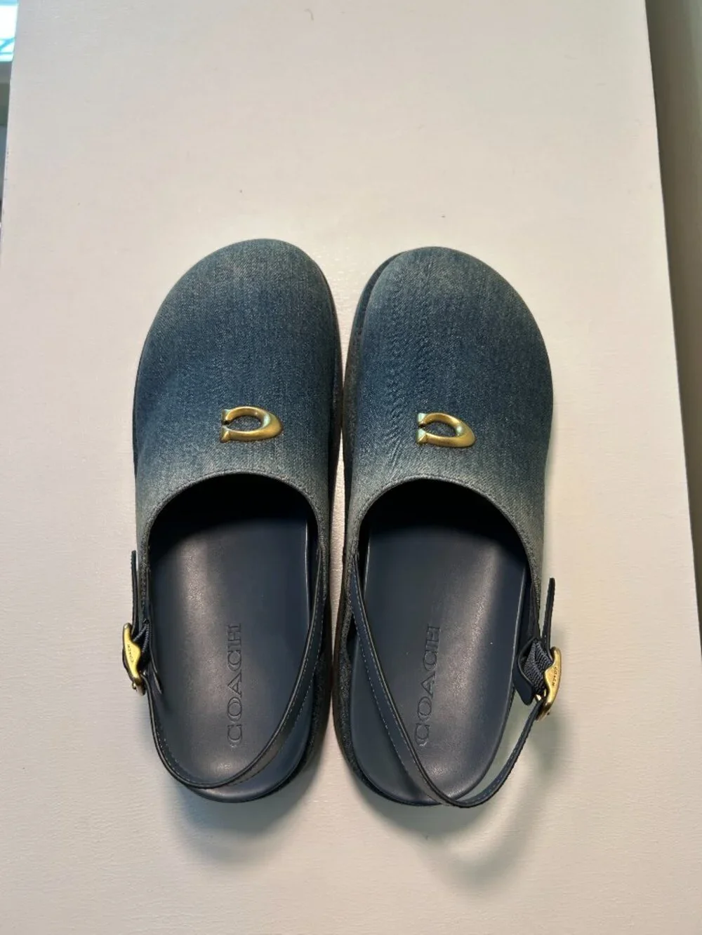 Coach Women's Sculpted C Platform Clog In Loved Denim